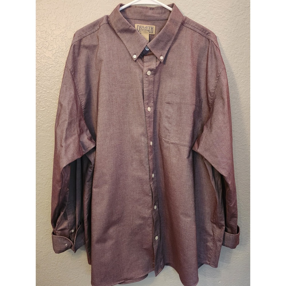 Duluth Trading Co Men's Long Sleeve‎ Dress Shirt, Size 2X, XXL, Burgandy Color